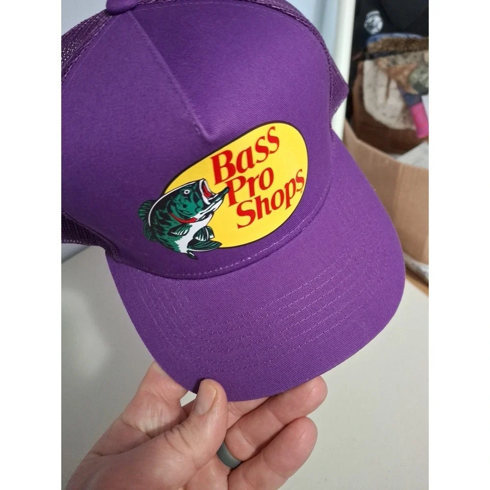 Bass Pro Shops Logo ~ Mesh Snapback Hat Fishing & Outdoors Purple